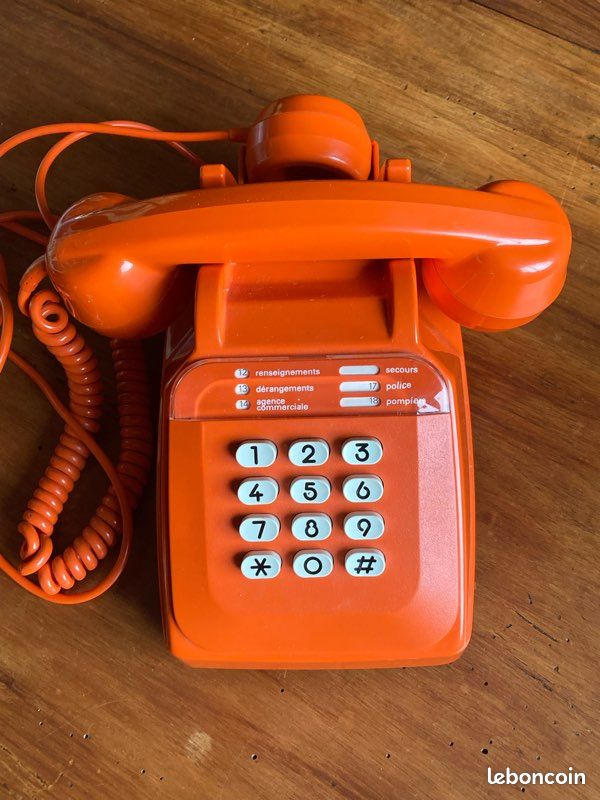 Ancien TELEPHONE SOCOTEL ORANGE à touches 1983 | eBay
