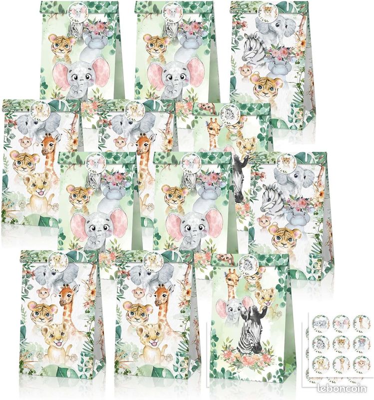 Lot De 13 Sacs à Peindre Pour Enfants – 12 Motifs Animaux + 12 Crayons De Couleur, Activité Créative Anniversaire