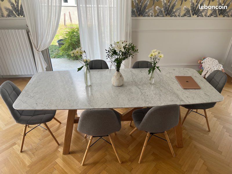 Table en marbre blanc (image 4)
