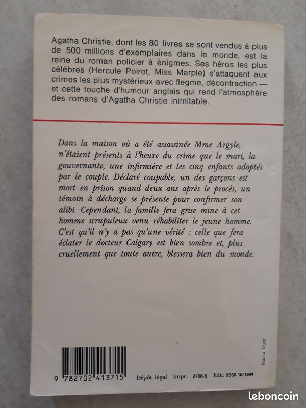 Livre témoin indésirable de Agatha Christie (image 2)
