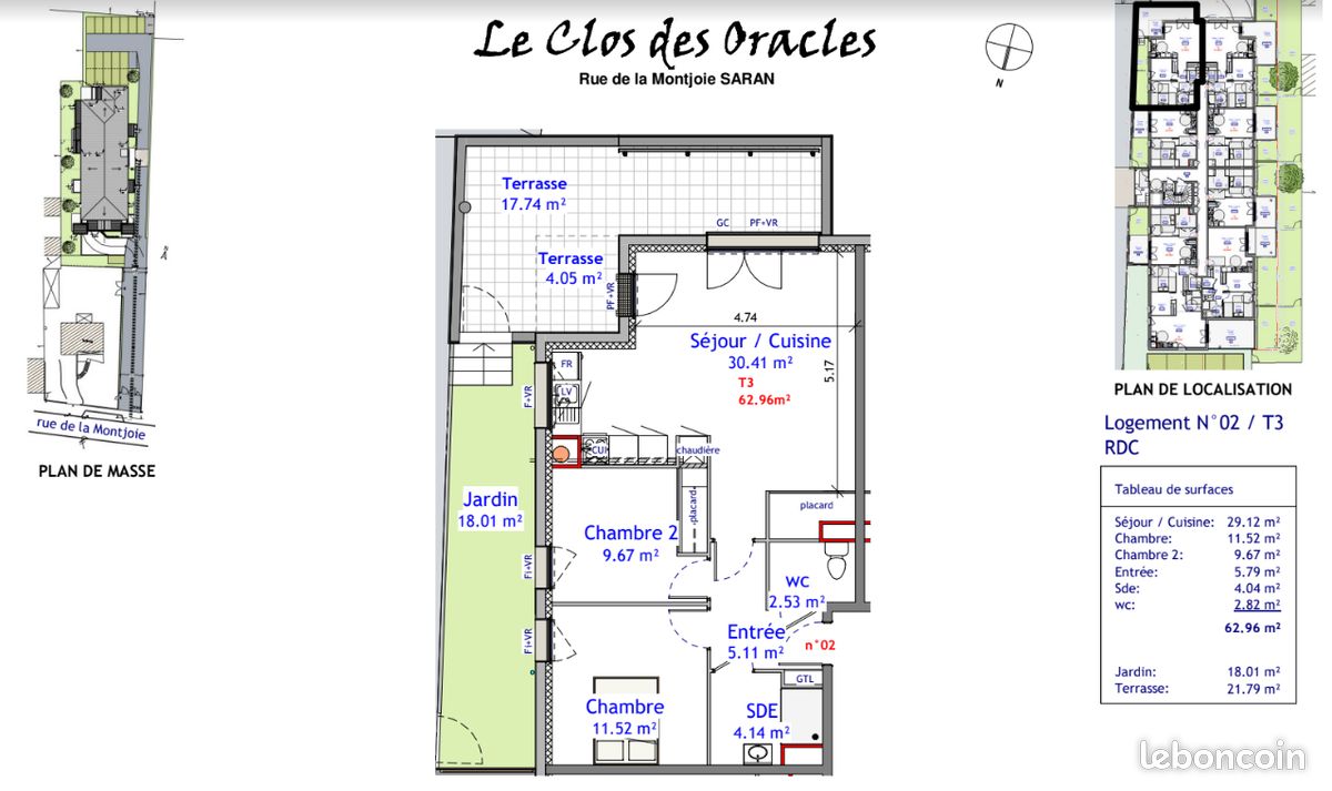 Appartement a louer saran - 3 pièce(s) - 63 m2 - Surfyn