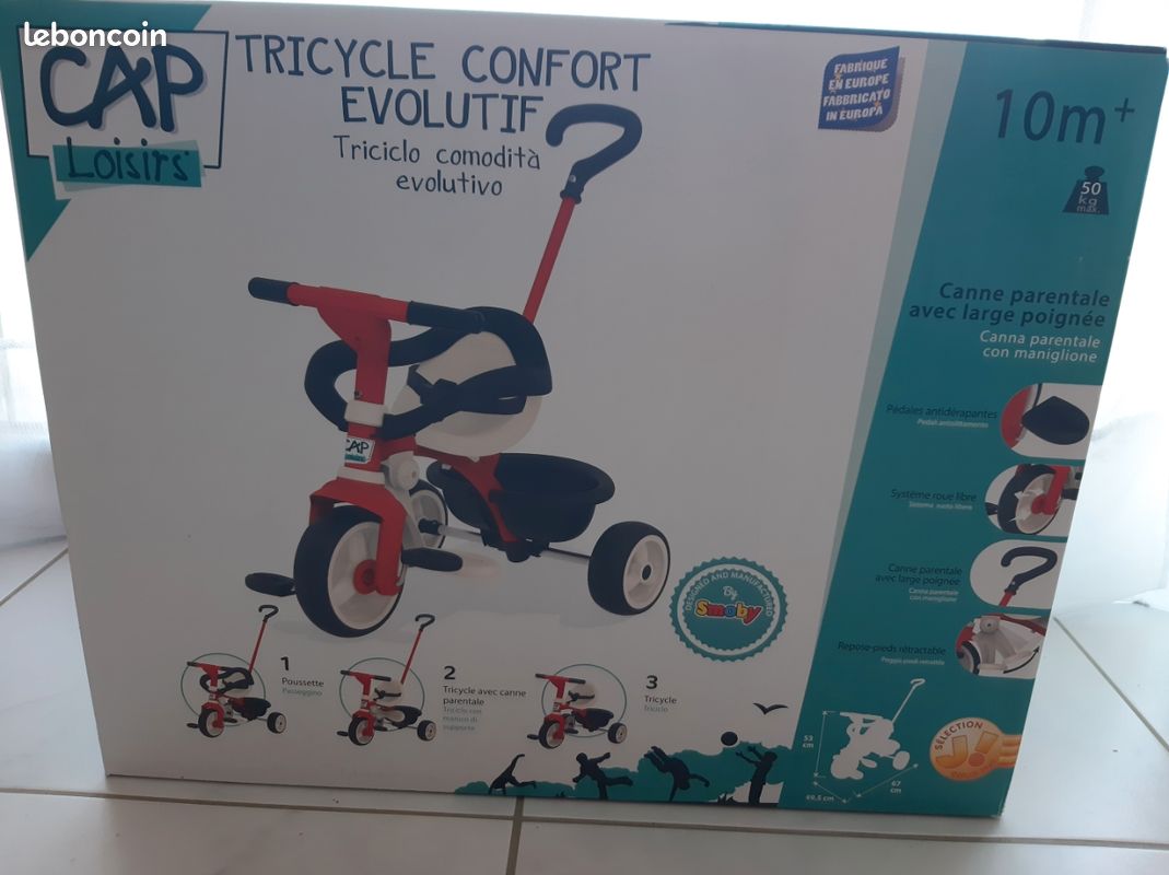 Tricycle Confort Evolutif Cap Loisirs (Smoby) Jeux Jouets