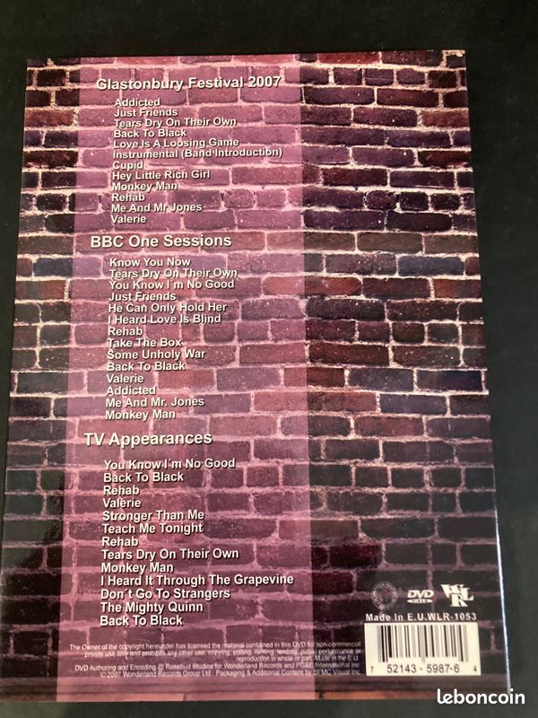 Amy Winehouse Live DVD's : 12 concerts festivals & passages TV complets (sur 2DVD professionnellement filmés et enregistrés). Rares et indispensables pour les fans et amoureux de musique en général… (image 4)