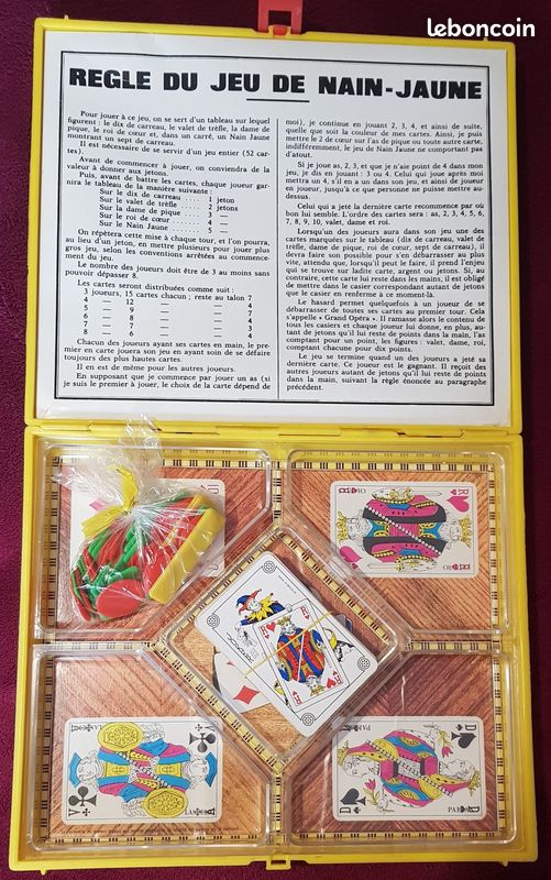 Ancien Jeu De Nain Jaune S.C Paris - Jetons En Os Et Cartes - France