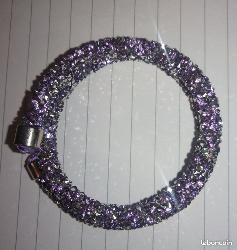 🔔Bracelet double jonc imitation Swarovski neuf (image 1)