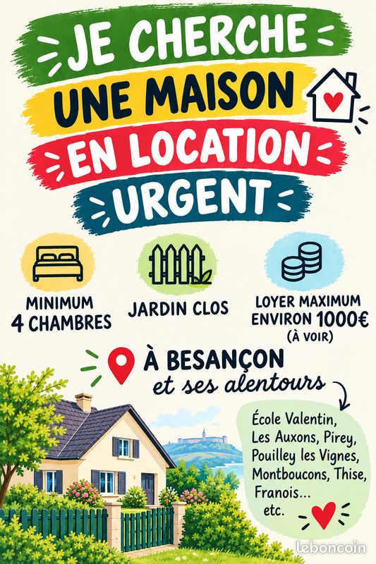 Maison 6 pièces 100 m² · à Besançon · 100 m² · 1 000 €/mois