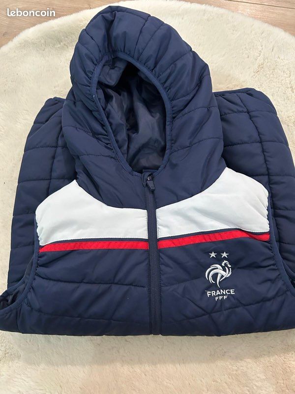 Parka Sans Manche FFF Equipe De France - Bleu, Enfant 12 Ans, Collection Officielle