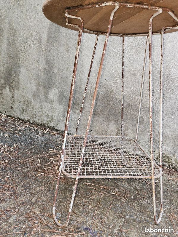 Table d'appoint bois et métal esprit "campagne" (image 3)