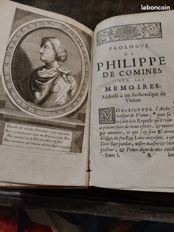 Mémoires de Philippe de Comines (édition 18éme) (image 1)