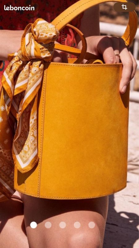 Sac Sézane, Mona jaune, tannage rhubarbe neuf dans boite