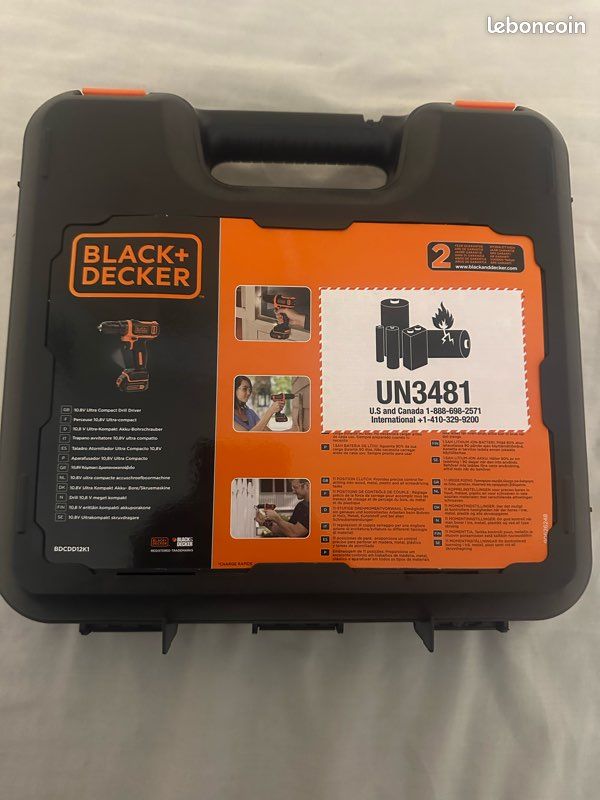 Perceuse VISSEUSE BLACK&DECKER SANS FIL BATTERIE CHARGEUR TOUTE NEUVE (image 2)