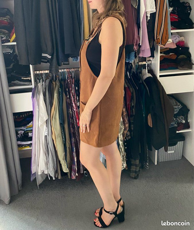 Robe Salopette Grise LMV Taille 44 - Modèle Tanis, Lavée, En Très Bon état