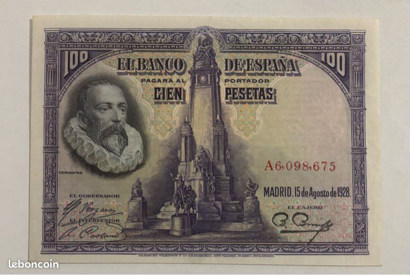 Lot 3 billets Espagnol de 1928 (image 2)