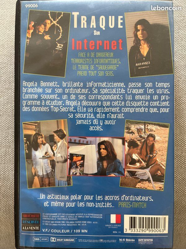 Traque Sur Internet 🖥️ (The Net) 🛜 - Cassette VHS 📼 (image 2)