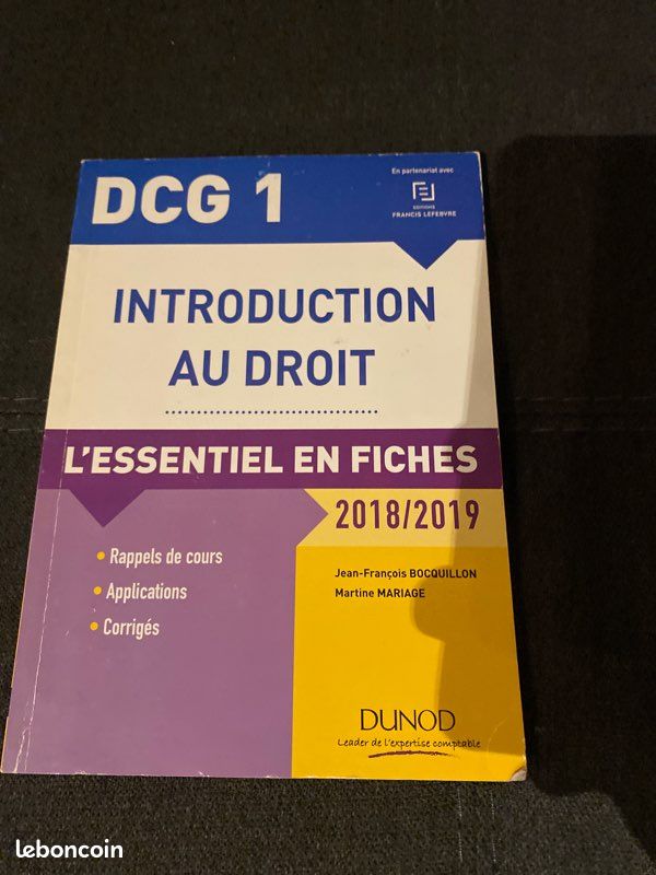 Livre DCG 1 Introduction au droit l’essentiel en fiches (image 1)
