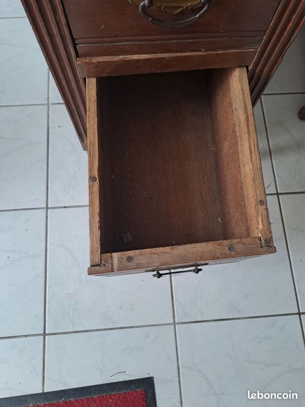 Meuble bout de canape chene annees 50 (image 4)
