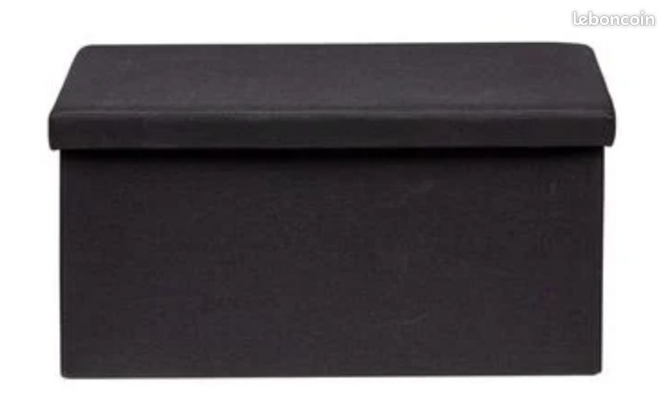 Pouf noir coffre (image 1)