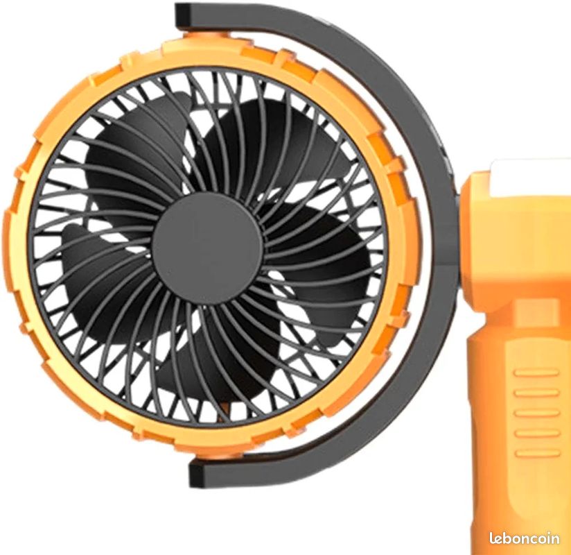 Ventilateur Portable Rechargeable à Clip - 360° Réglable, Affichage Température - Léger, Pour Randonnée, Camping, Sport