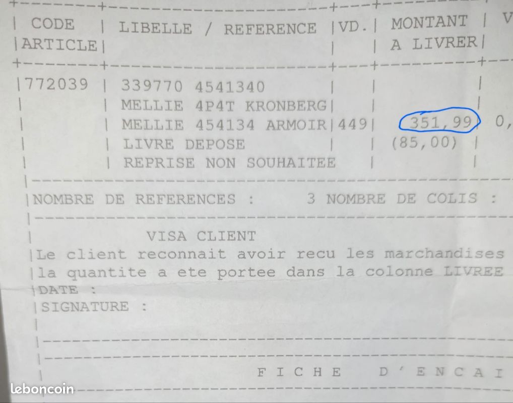 Armoire penderie avec la facture. Pas de livraison (image 4)