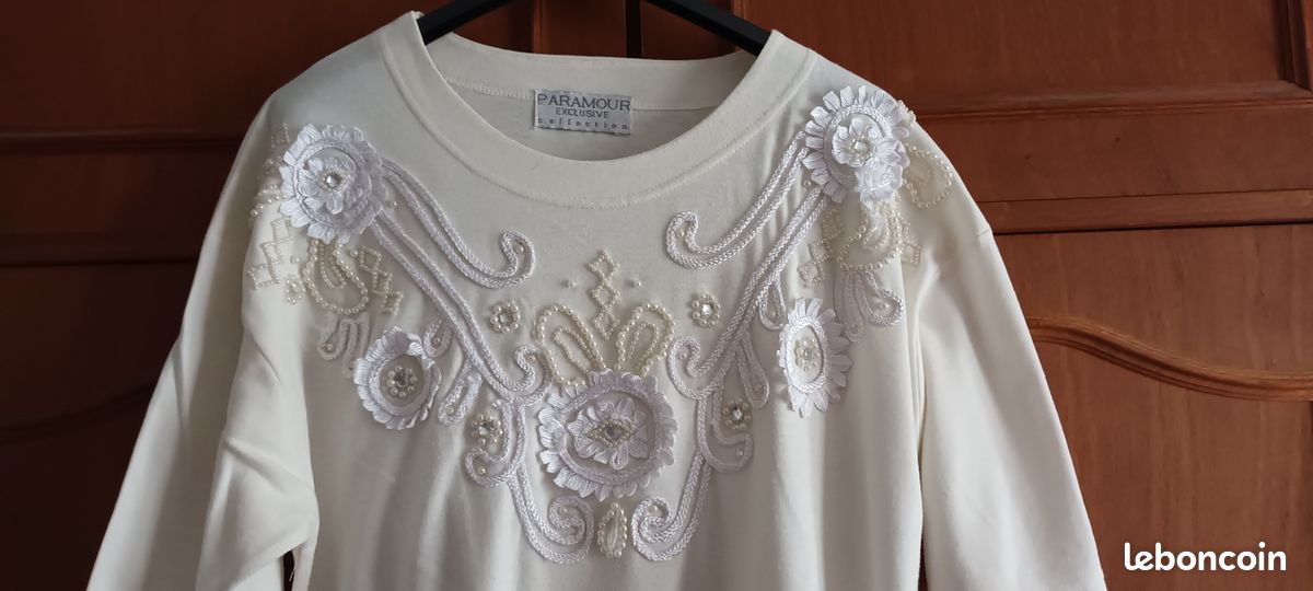 T-shirt couleur écrue, Taille unique (image 1)