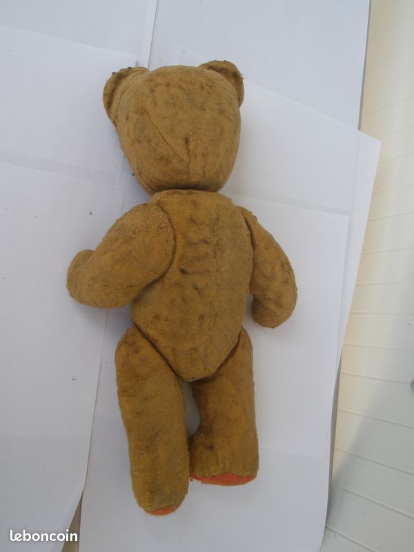 Ours ancien paille dans peluches et doudous anciens
