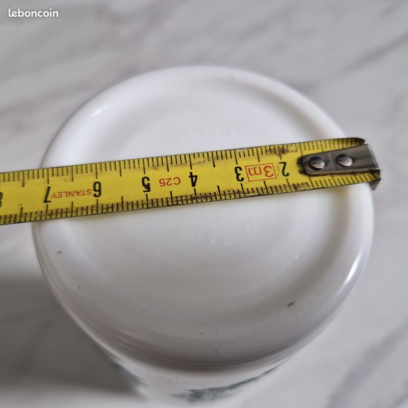 Bocal En Verre Opale Vintage – Hauteur 10 Cm, Diamètre 7,4 Cm – Déco Cuisine Rétro N22