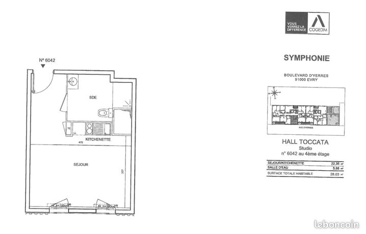 Appartement a louer evry - 1 pièce(s) - 28 m2 - Surfyn