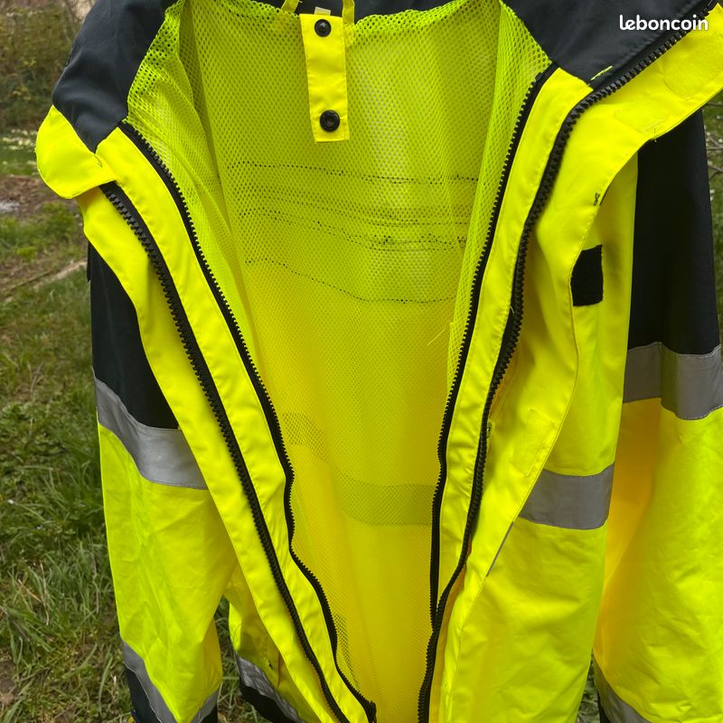 Veste longue haute visibilité jaune fluo et gris XL (image 4)