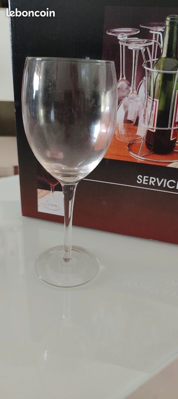 Service à vin 7 pièces NEUF - Porte-bouteille et 6 verres (image 3)