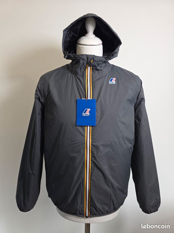 Veste Homme À Capuche Grise Slim Fit Cargo Poches AD777A
