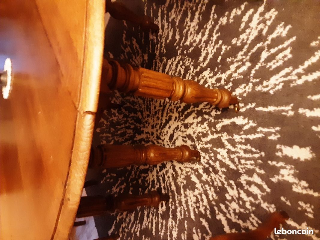 Table ronde originale séjour en chêne et 6 chaises en frêne (image 3)