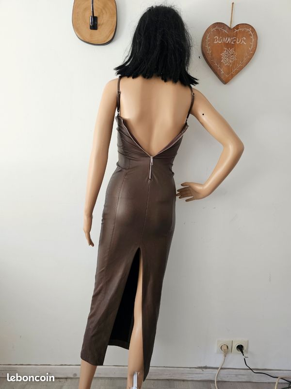 Sale Bershka Robe Cuir Bershka Bershka Faux Leather Burgundy Dress For  Holiday Nights