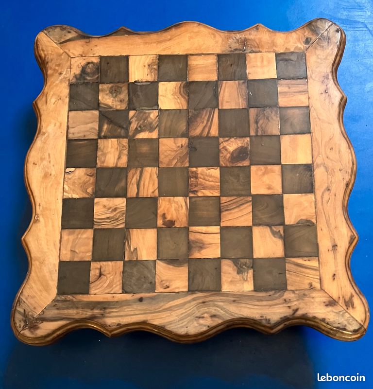 Plateau Jeu d'échecs Naturel en bois d'olivier (8109