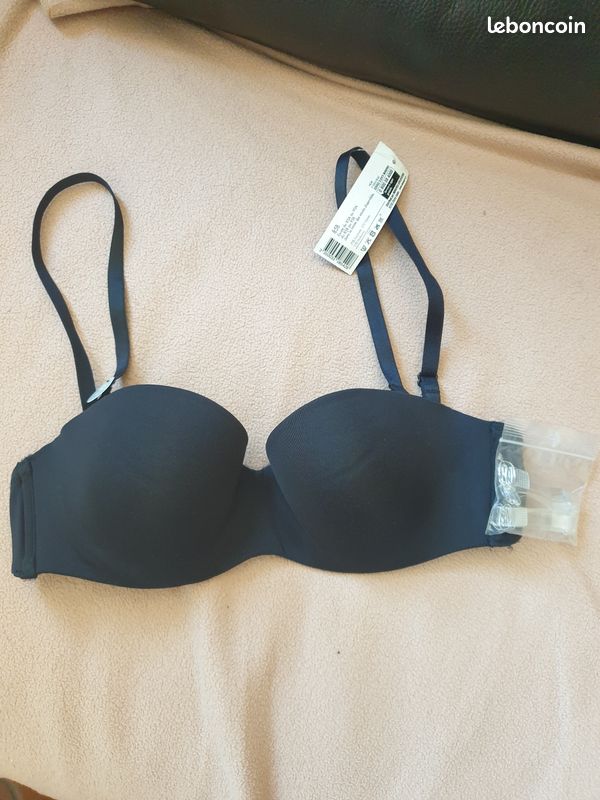 Soutient-gorge noir rembourré T.85 C Neuf Monoprix (image 1)
