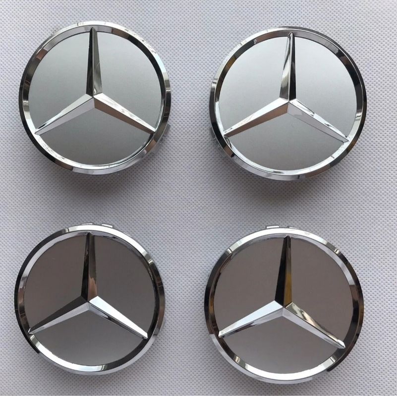LOT 4 Cache Moyeu 75mm Full Gris Pour Mercedes Logo Emblème Jante Centre  Roue - Équipement auto