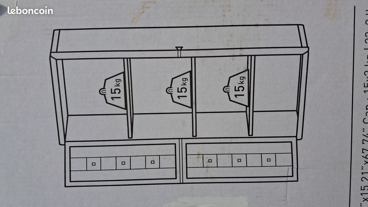 Armoire avec trois tablettes réglables (image 3)
