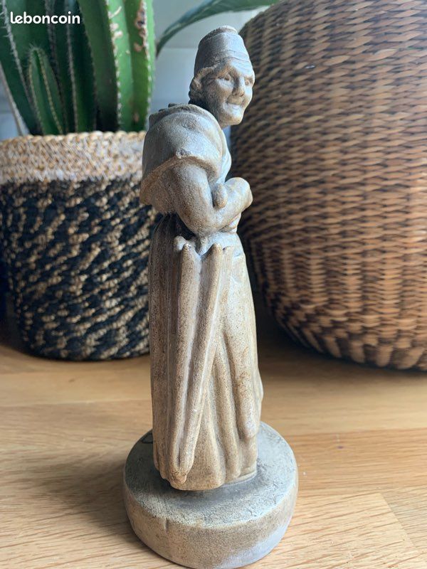 Lot De 2 Santons Anciens Plâtre Arles 1953 - Bien Faire / Laisse Dire (défauts)
