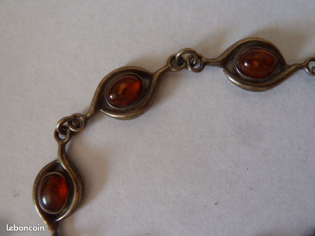 Bracelet argent et ambre avec fermoir (image 7)
