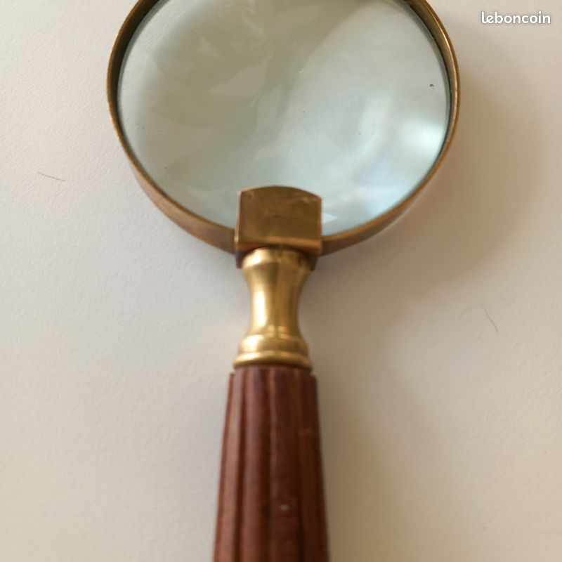 Loupe Réglable Ancienne En Laiton - Décor Table Nautique Vintage - Fait Main Inde