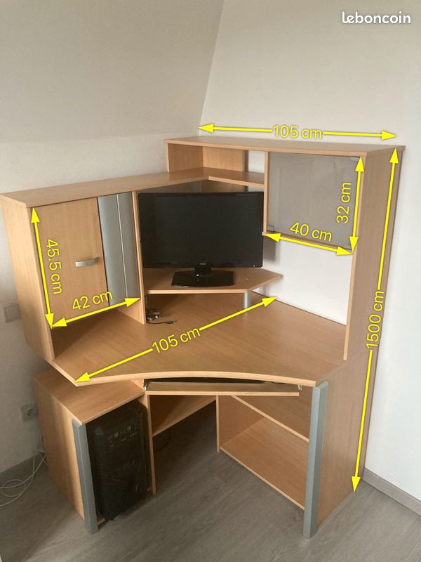 Bureau d'angle bois (image 1)