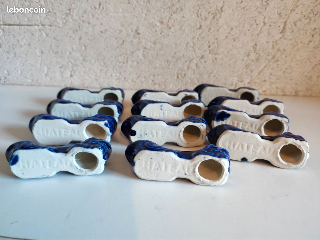 12 porte-couteau bleus barbotine CHIENS DE FOO (image 5)