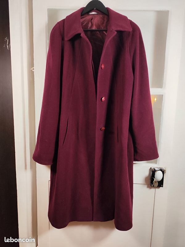 Overcoat Dufflecoat Bordeaux Trench Coat With Belt