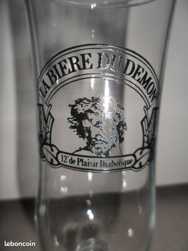 1 verres à pied NEUF Bière du Démon Années 90 Vintage vase ou pot à crayons (image 1)