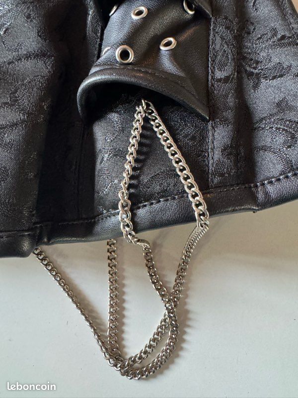 Corset gothique dark steampunk noir (image 4)