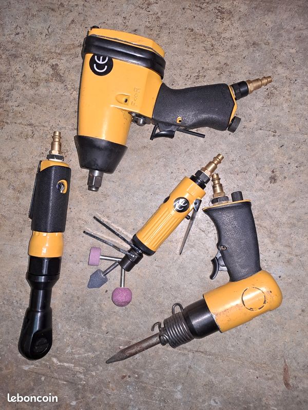 Lot Outils Pneumatiques en TBE ou Neuf pour la clé à rochet et meuleuse (image 1)