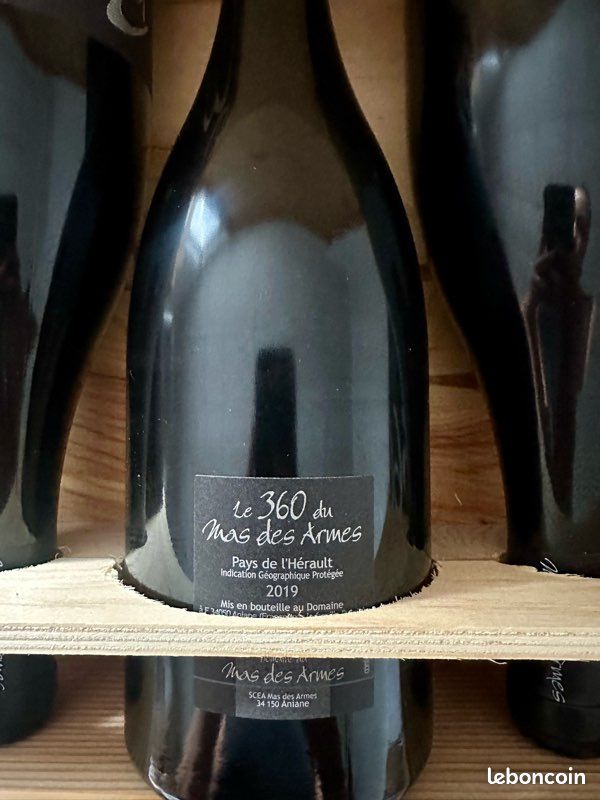 Caisse en bois 6 bouteilles 360 rouge millésime 2019 (image 3)