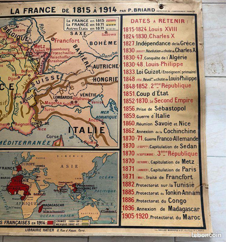 Anciennes cartes scolaires historiques (image 4)