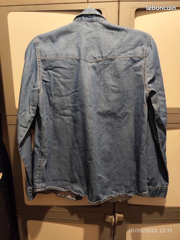 Chemise couleur jean manches longues femme (image 2)