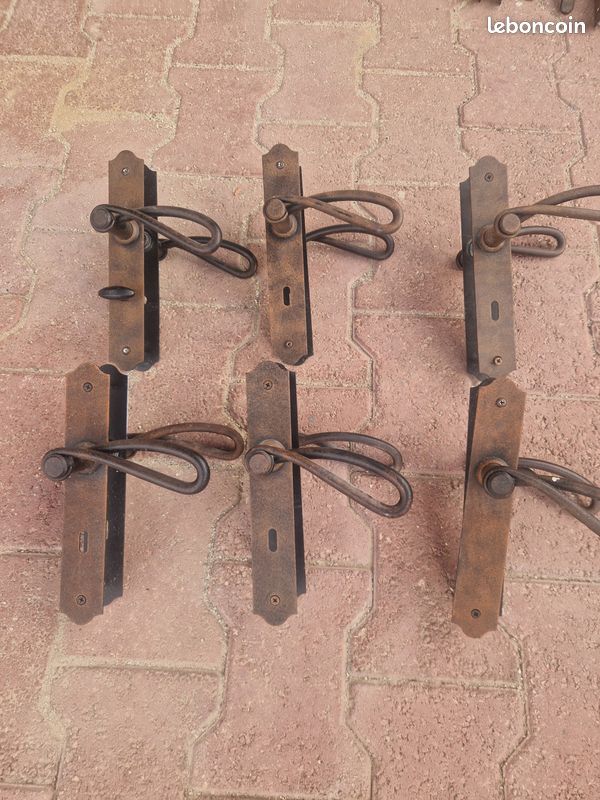 Lot de poignée de porte façon fer forgé comme neuve (image 2)