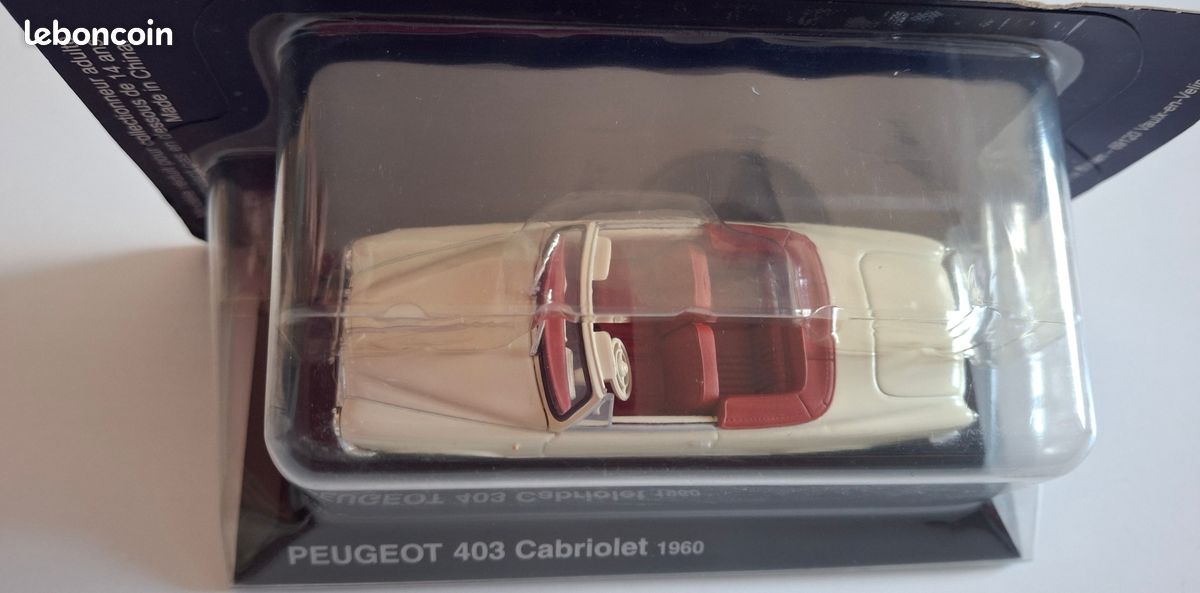Miniature Peugeot 403 Cabriolet 1960 Norev - échelle 1:43, Couleur Crème, Blister, Occasion